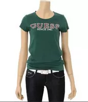 tee shirt mujer guess short sleeve genereux cotton 2013 france sm since-1981 green